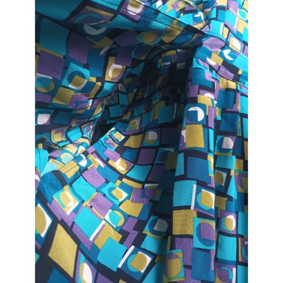 Robbie Bee 100% Silk Sz 10 Maxi Shirt Dress Check Blue Lined Belt Buttoned - Picture 11 of 16